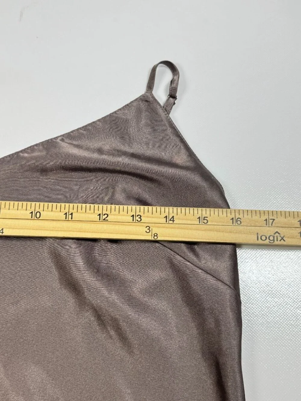 Victoria's Secret Metallic Brown Satin Tank Dress Chemise Nightgown Medium M
